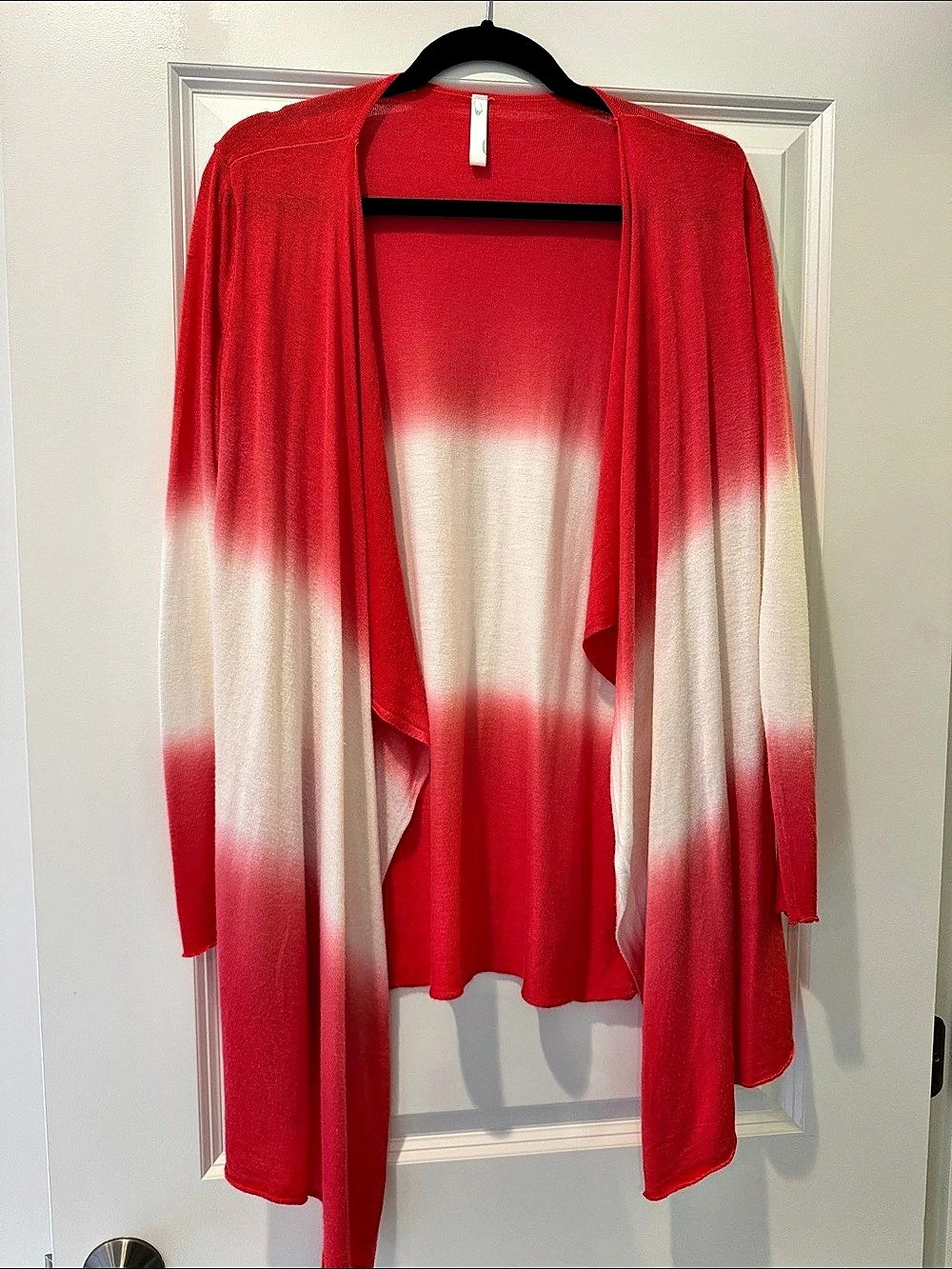 Color Block Cardigan in Pink & White